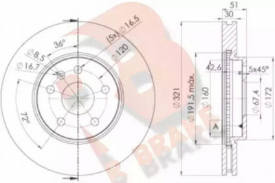 R BRAKE 78rbd25387 -  Тормозной диск